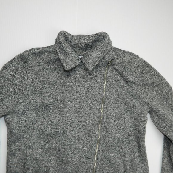 Girls XL (14) Gray Fleece Moto Jacket Sweater - Picture 6 of 10